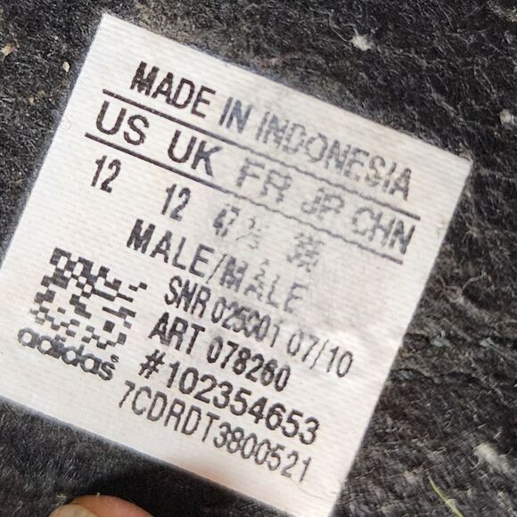 ADIDAS BLACK & WHITE SLIP ON Slides SANDALS MENS Size 12 - Picture 4 of 4